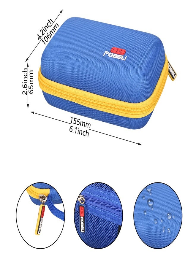FBLFOBELI Hard Case Compatible with Blaze Atari/Technos/Taito/Capcom Super/Neo-Geo/Data East Pocket Arcade Handheld Game Console, Mesh Pocket for Evercade Cartridges and Accessories (Blue+Yellow) - Image 5